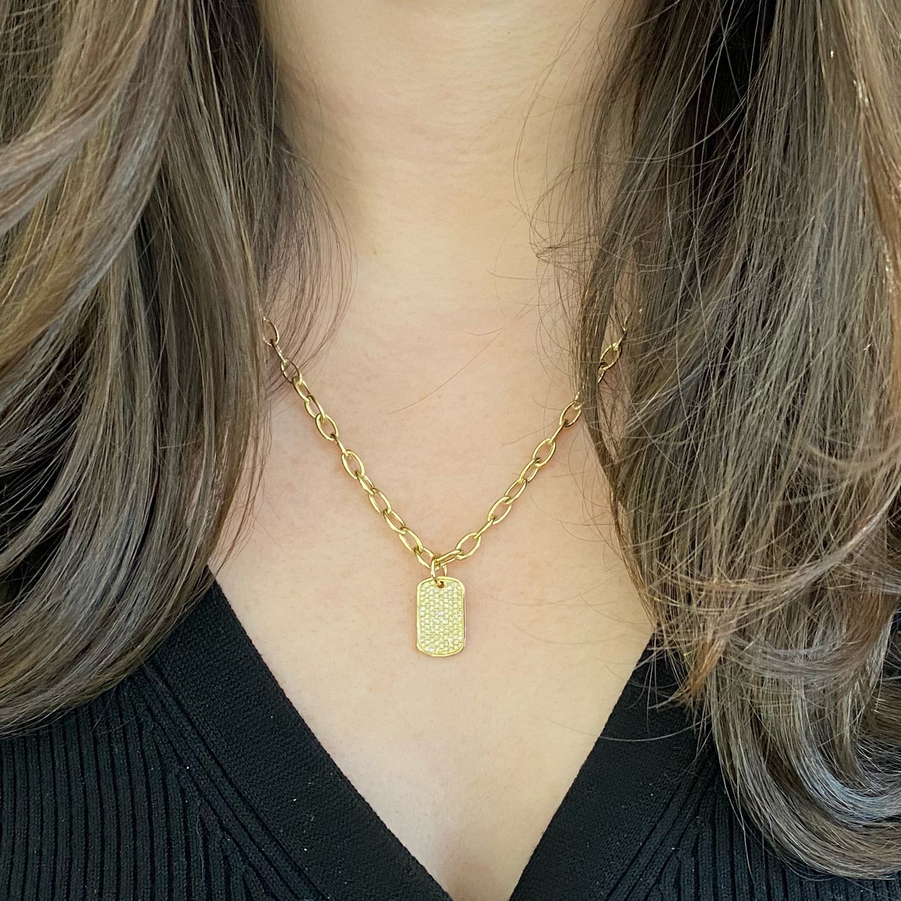 Custom Mini Fingerprint Tag Necklace | Caitlyn Minimalist